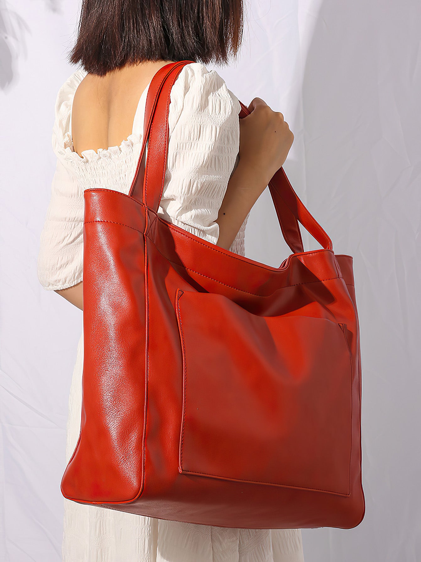 Vintage Style PU Leather Tote Bag - 7 Colours