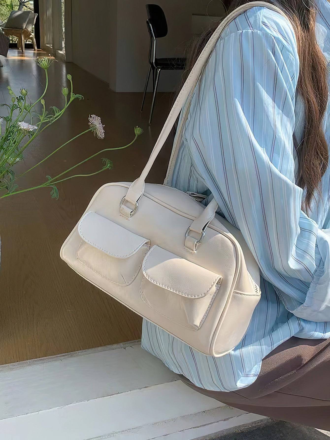 Minimalist Underarm Tote - Compact Commuter Bag with Hidden Compartment - 2 Colours