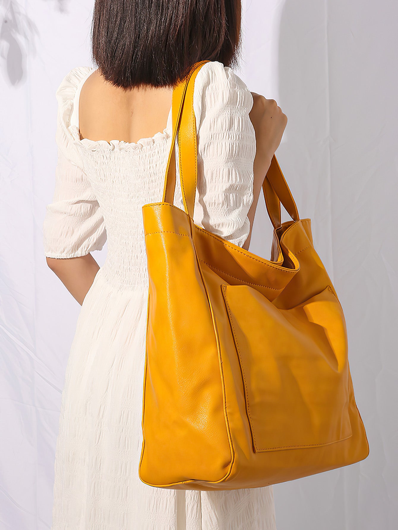 Vintage Style PU Leather Tote Bag - 7 Colours