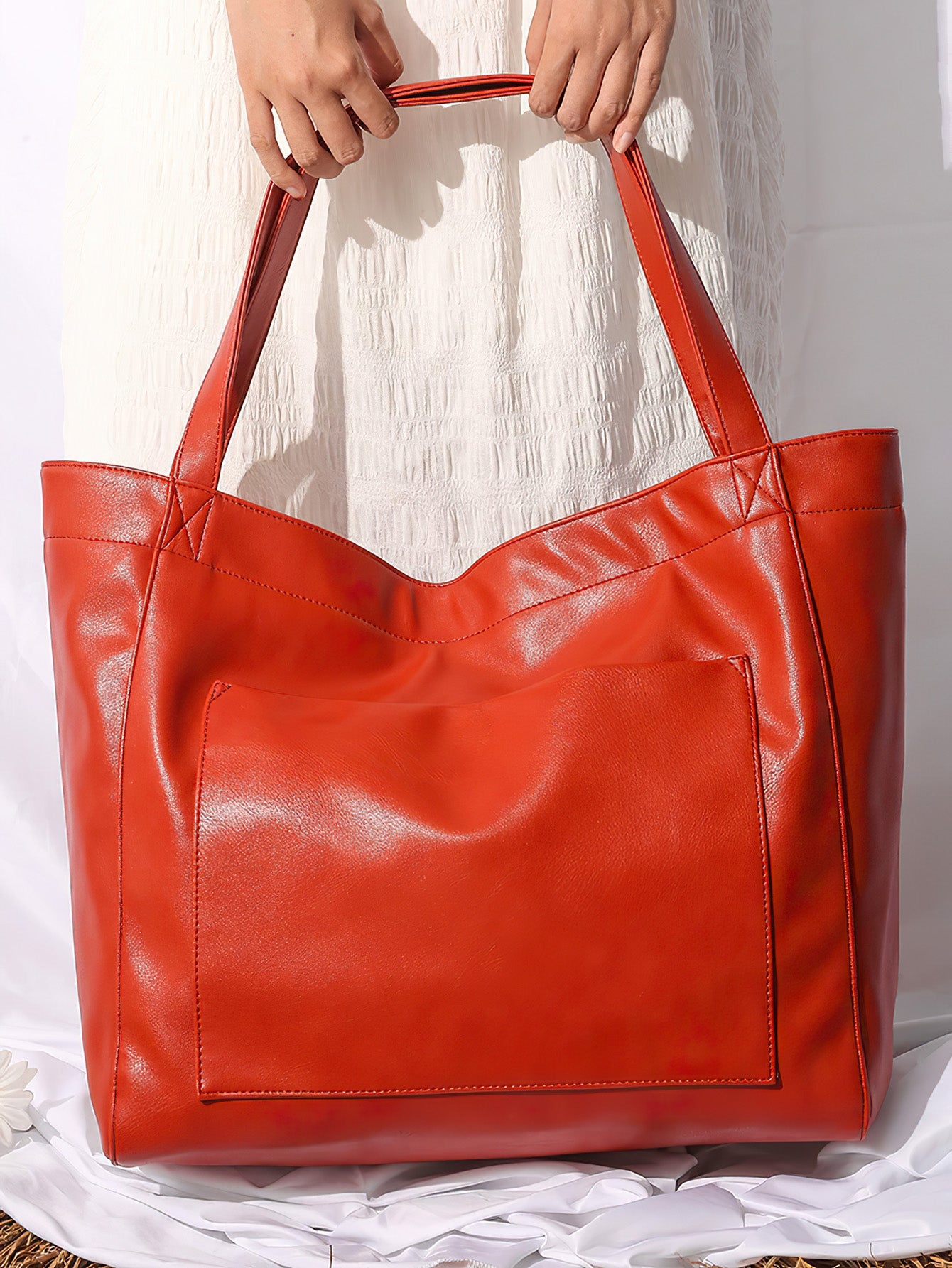 Vintage Style PU Leather Tote Bag - 7 Colours