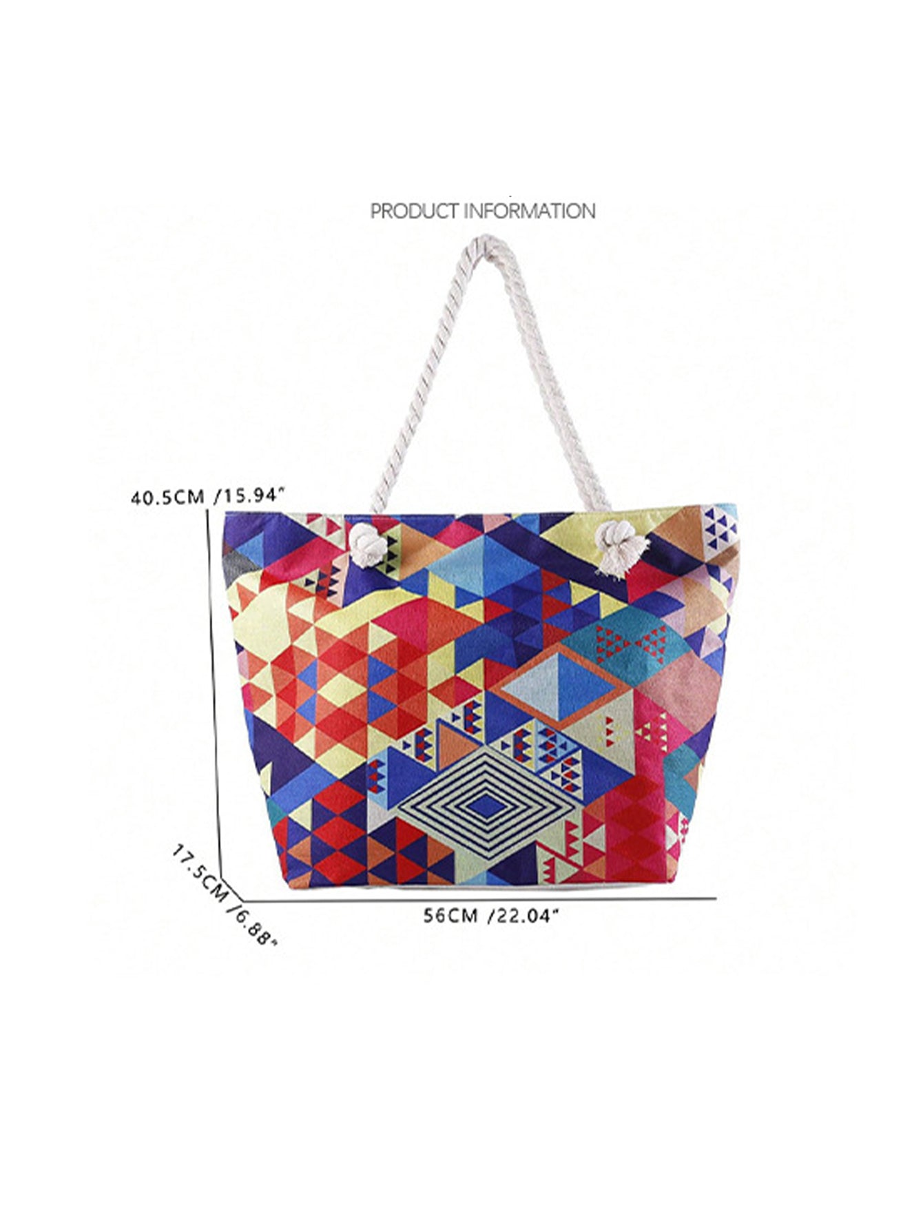 Bohemian geometric large-capacity handbag