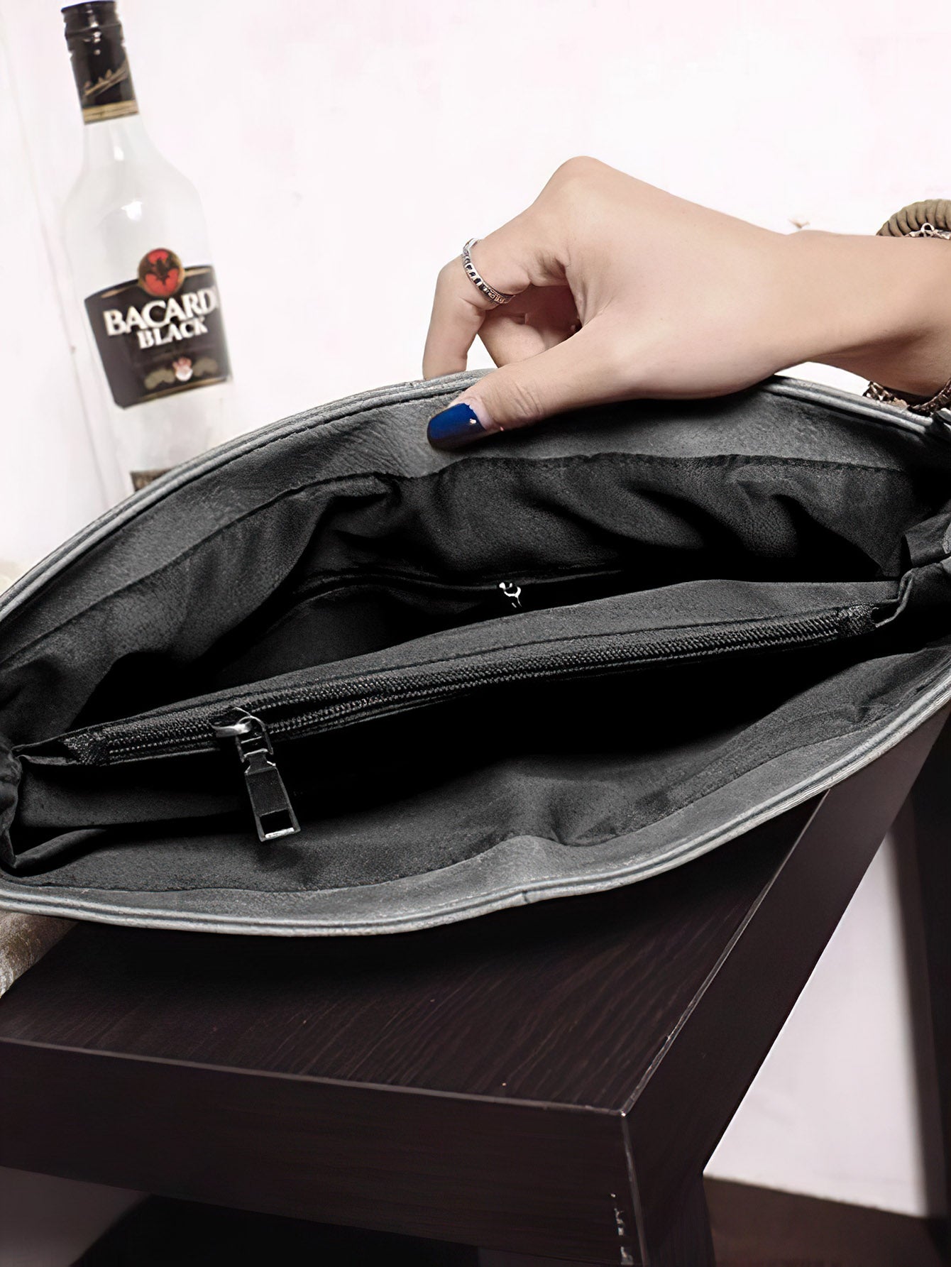 Stylish and Spacious Black PU Women's Handbag