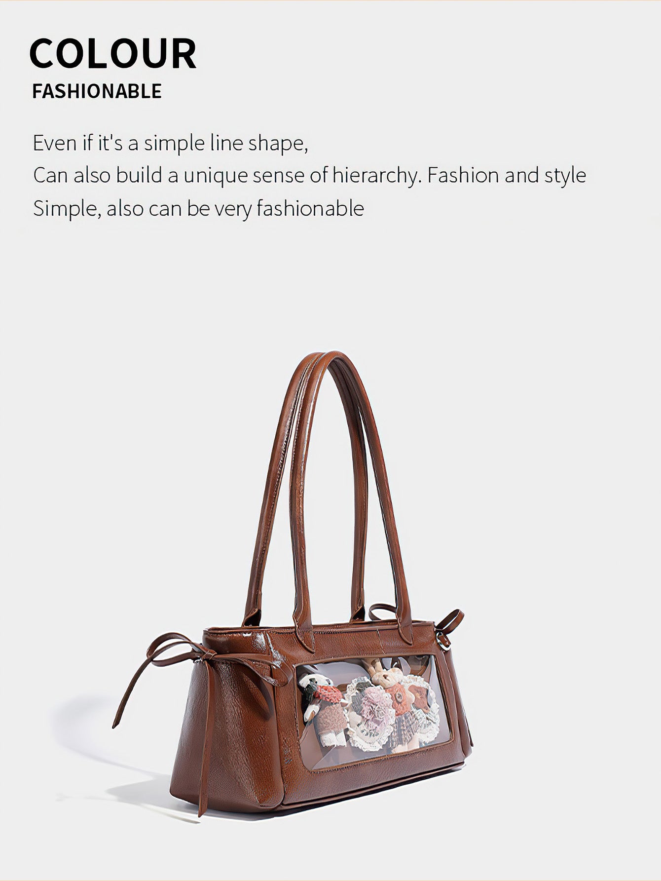 Bow-Decorated Baguette Bag - Autumn/Winter Shoulder Tote with Oversized Capacity - 3 Colour