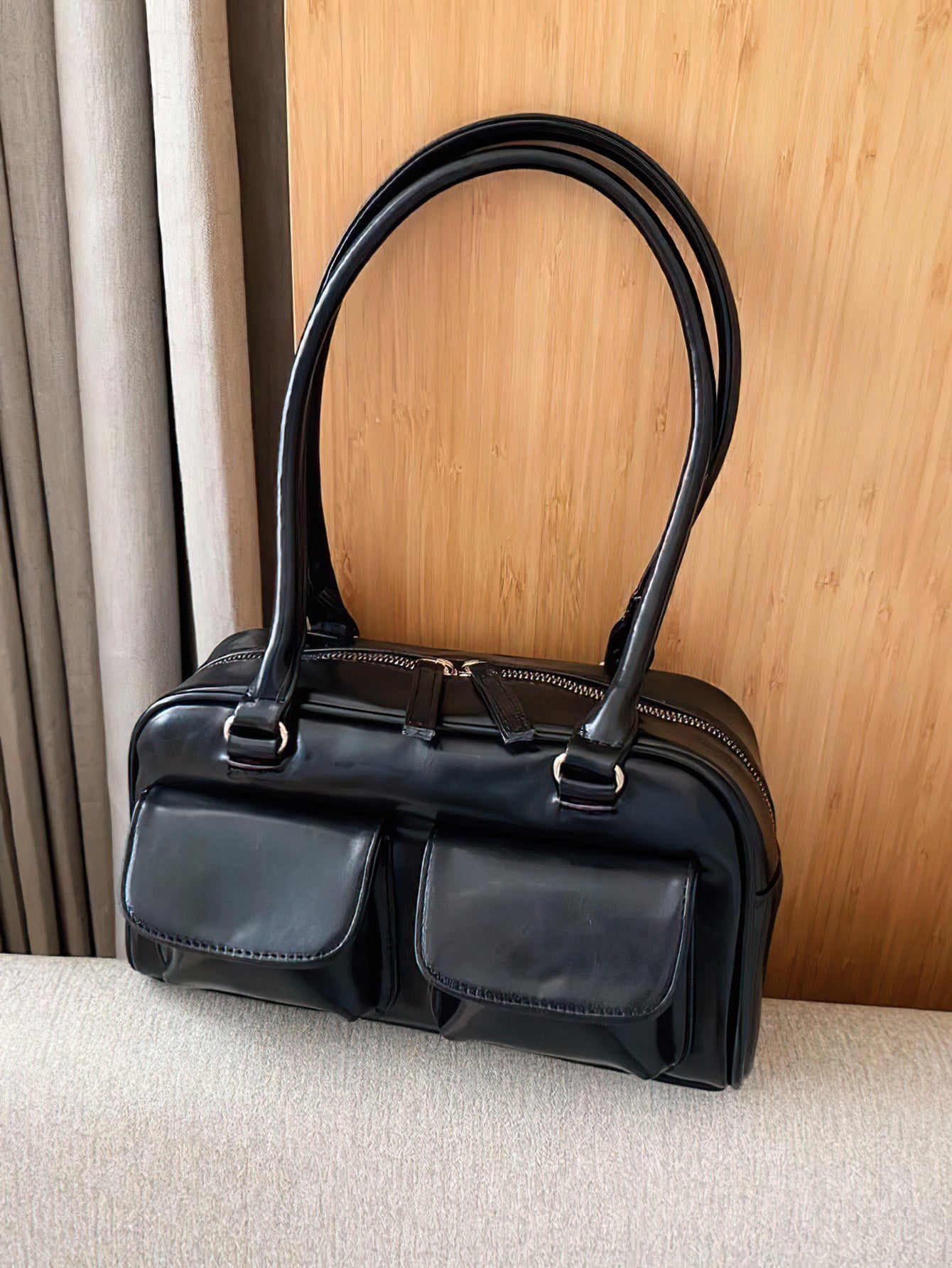 Minimalist Underarm Tote - Compact Commuter Bag with Hidden Compartment - 2 Colours