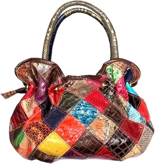 Vintage design floral shoulder bag & designer patchwork tote handbag