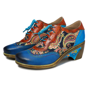 Blue leather wingtip brogues & casual shoes for ladies & girls