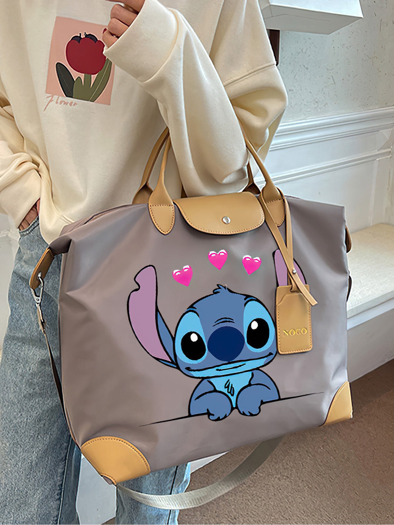 Stitch Cartoon Large-Capacity Oxford Tote Bag - 6 Colours