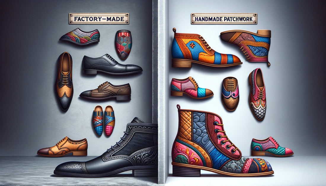 Factory-made shoes Vs handmade patchwork shoes