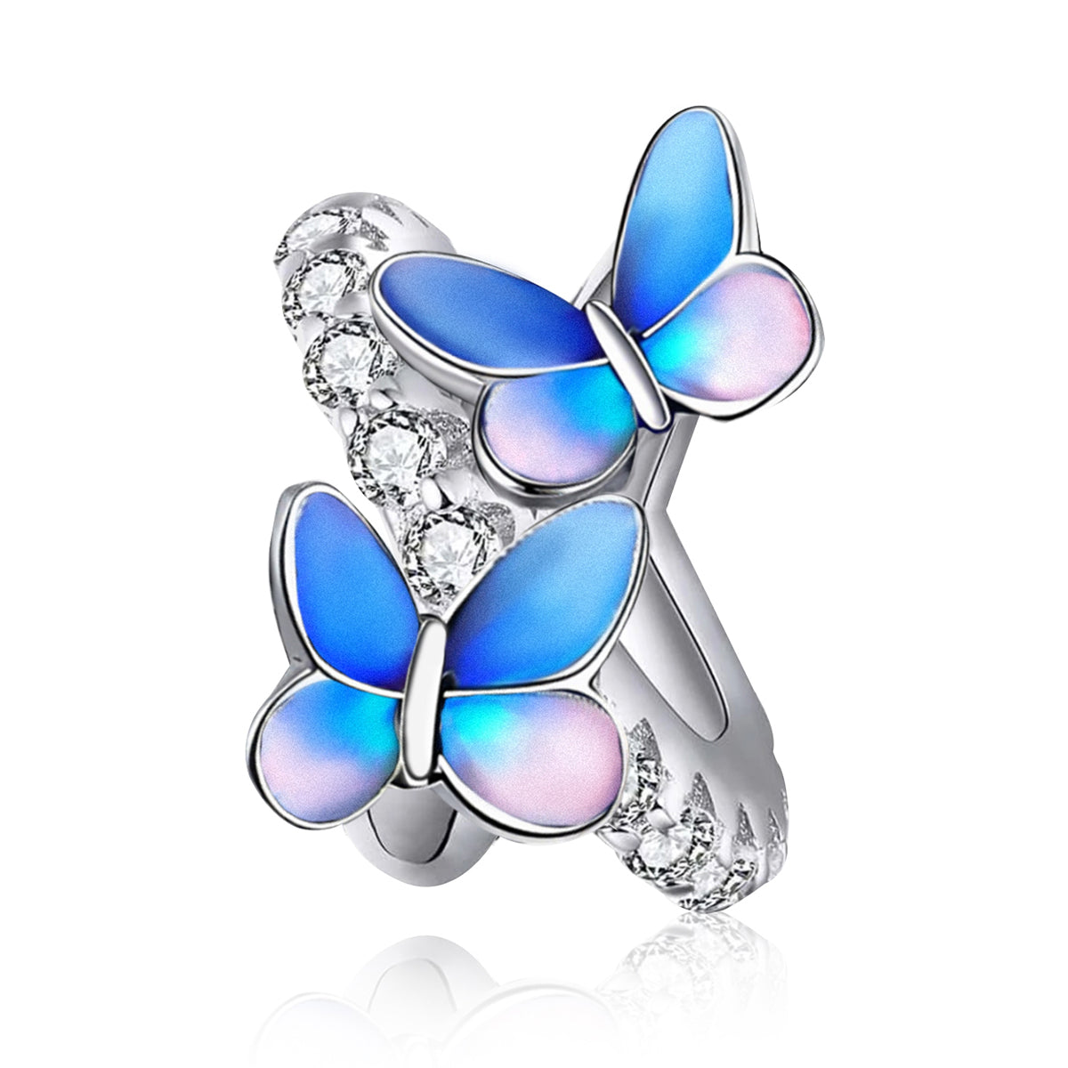 925 Sterling silver butterfly charm bead