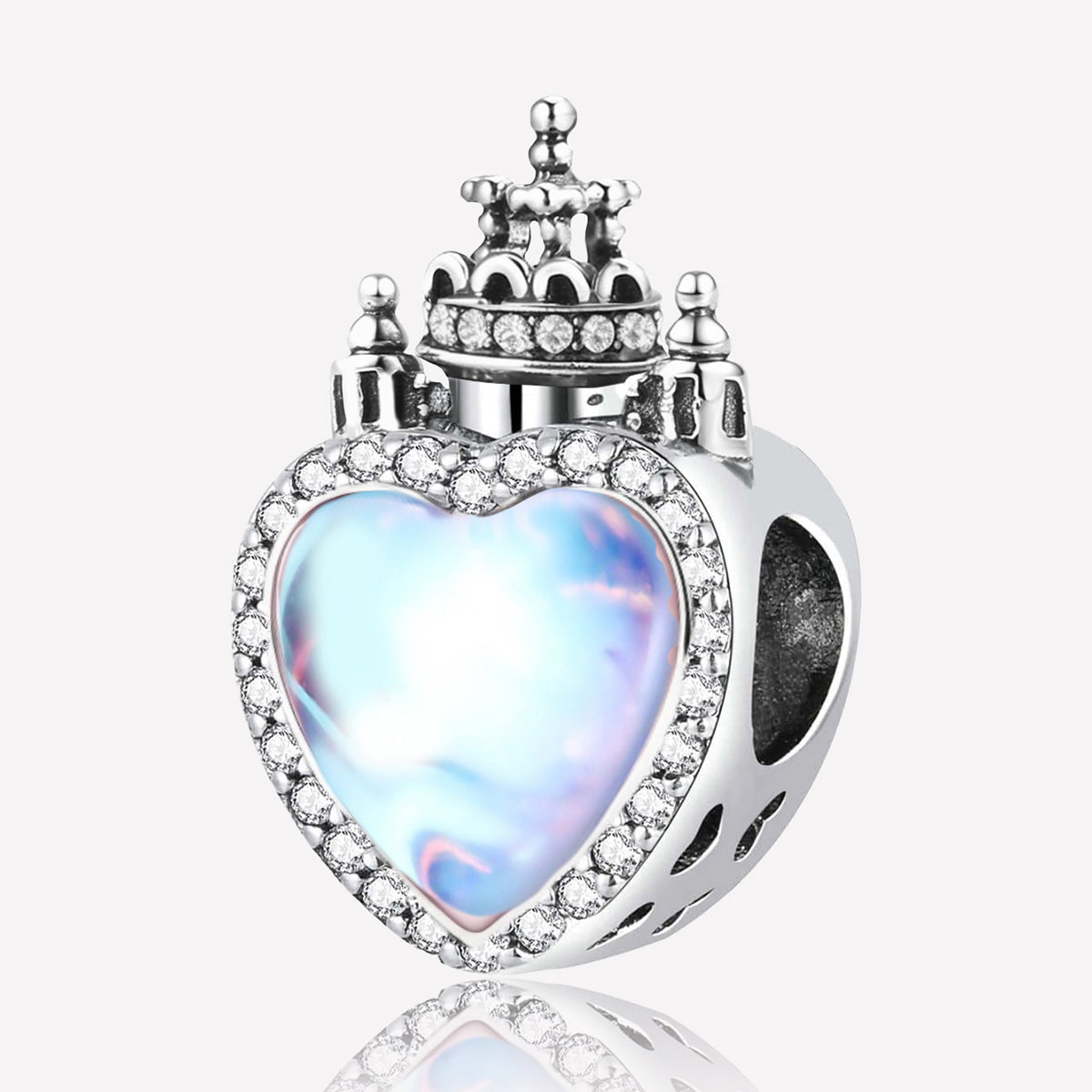 925 Sterling silver castle charm bead