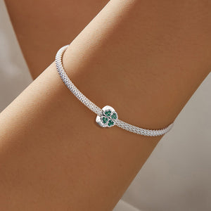 925 Sterling silver four-leaf clover charm bead