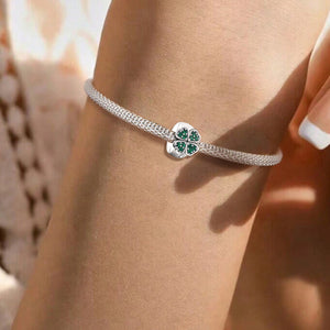 925 Sterling silver four-leaf clover charm bead