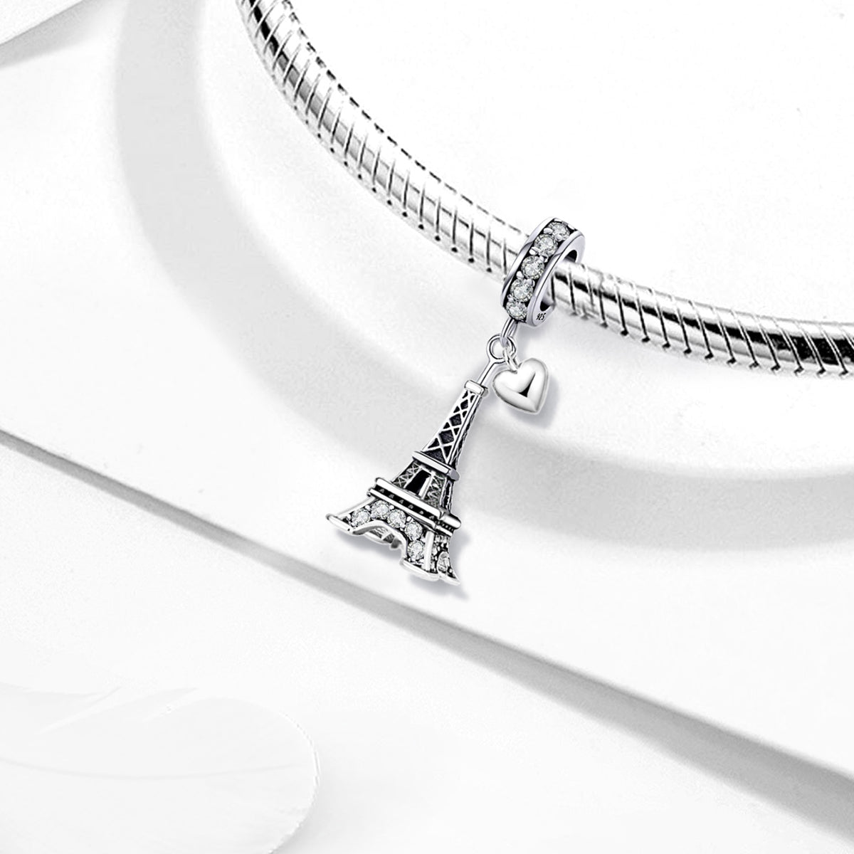 925 Sterling silver Eiffel Tower charm bead
