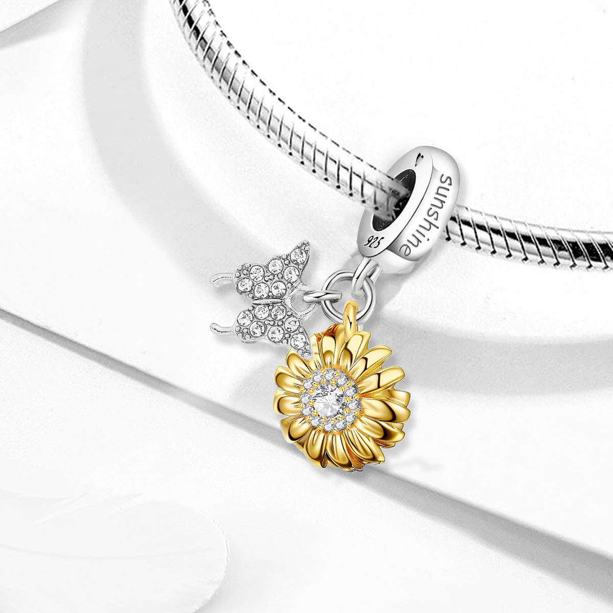 925 Sterling silver butterfly charm bead