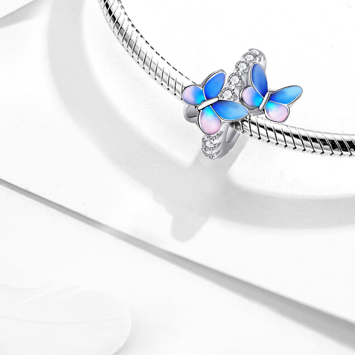 925 Sterling silver butterfly charm bead