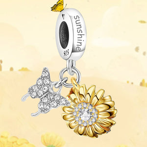925 Sterling silver butterfly charm bead