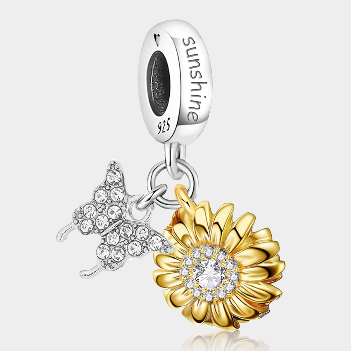 925 Sterling silver butterfly charm bead