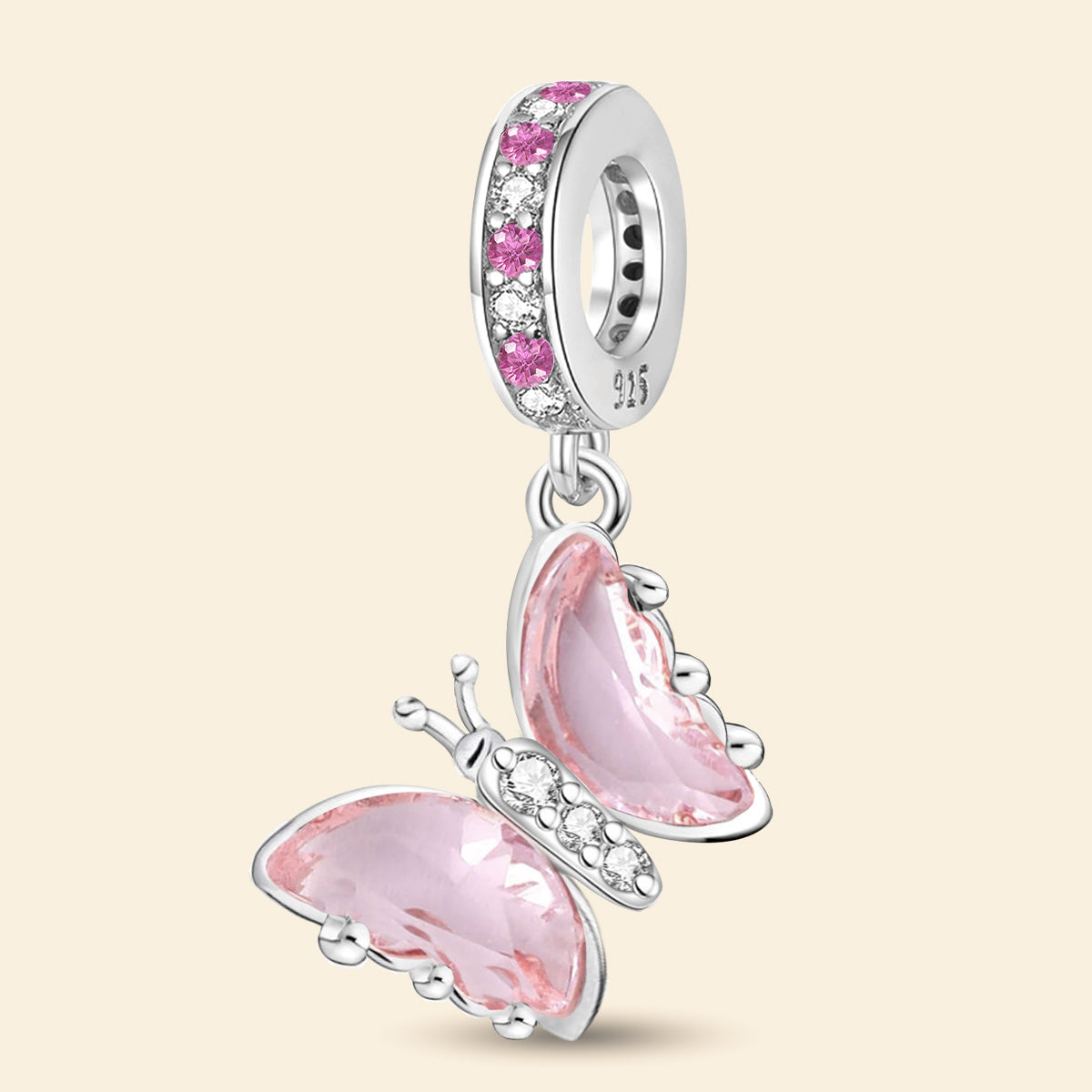 925 Sterling silver butterfly charm bead