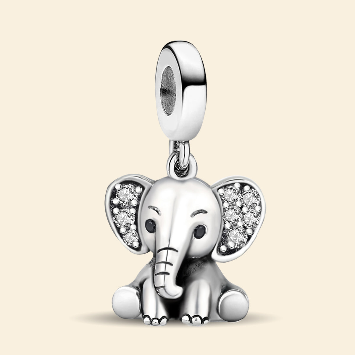 925 Sterling silver elephant charm bead