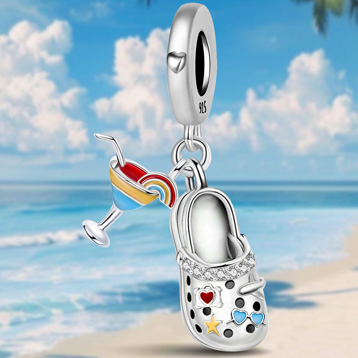 925 Sterling silver shoe charm bead