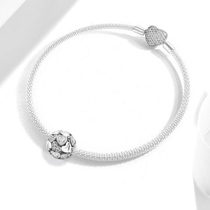 925 Sterling silver heart  charm bead