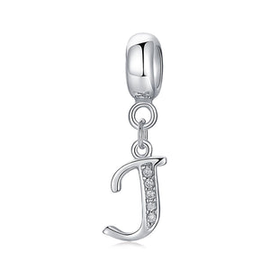 925 Sterling silver letter charm bead