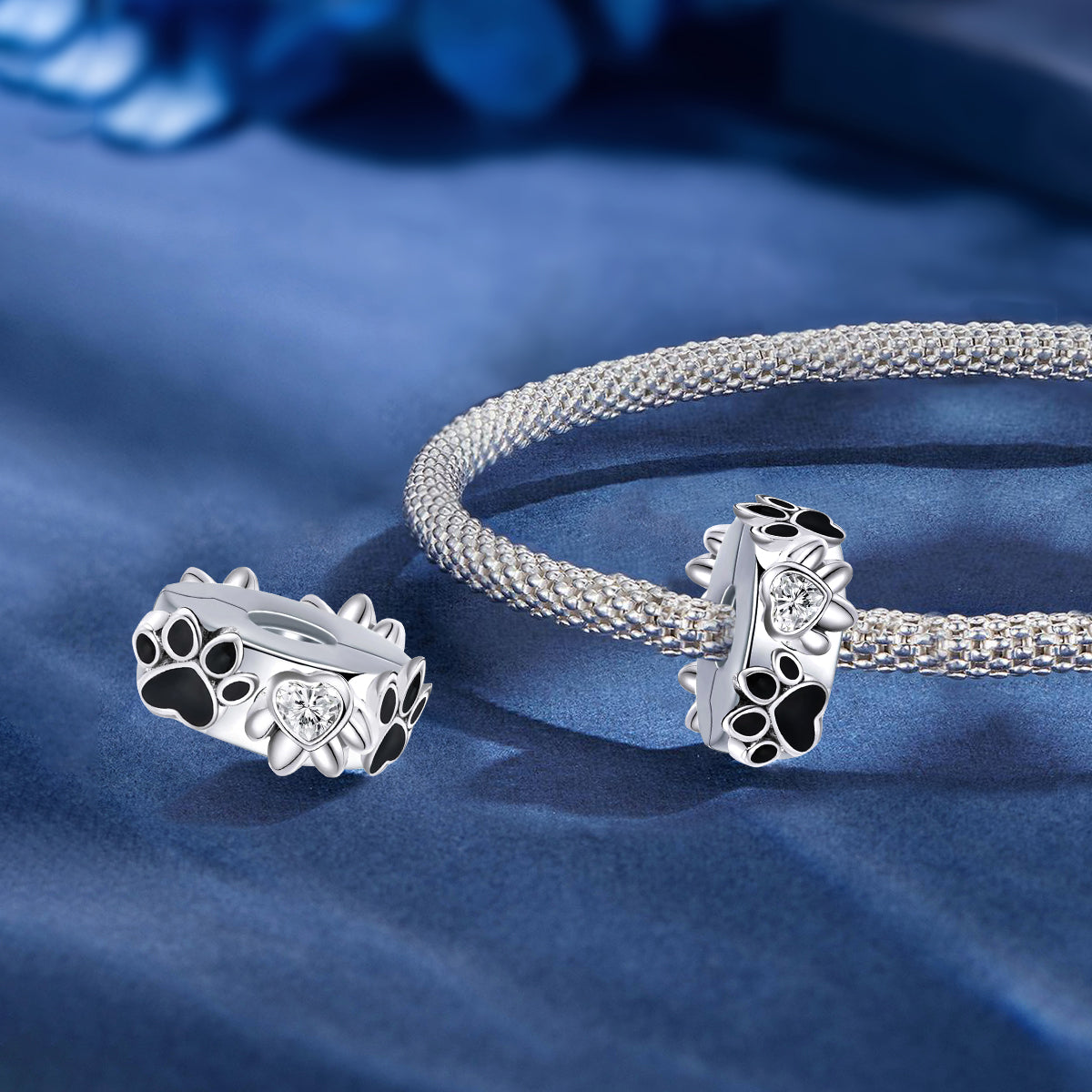 925 Sterling silver rose charm bead