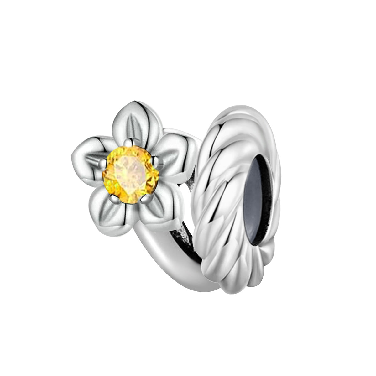 925 Sterling silver flower charm bead
