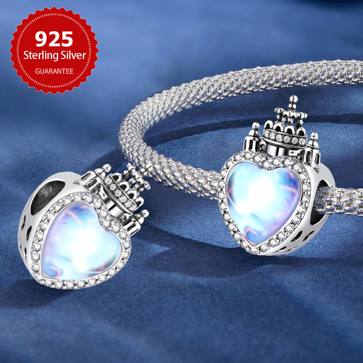 925 Sterling silver castle charm bead