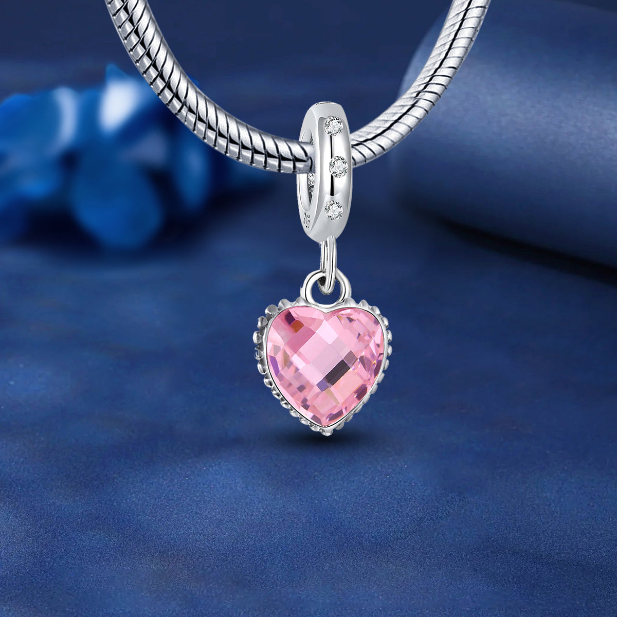 925 Sterling silver heart  charm bead