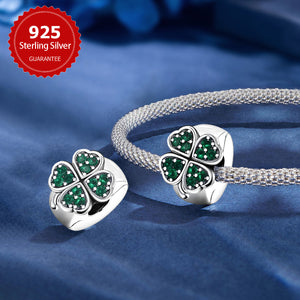 925 Sterling silver four-leaf clover charm bead