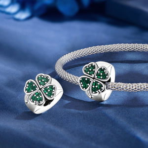 925 Sterling silver four-leaf clover charm bead