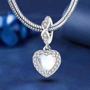 925 Sterling silver heart  charm bead