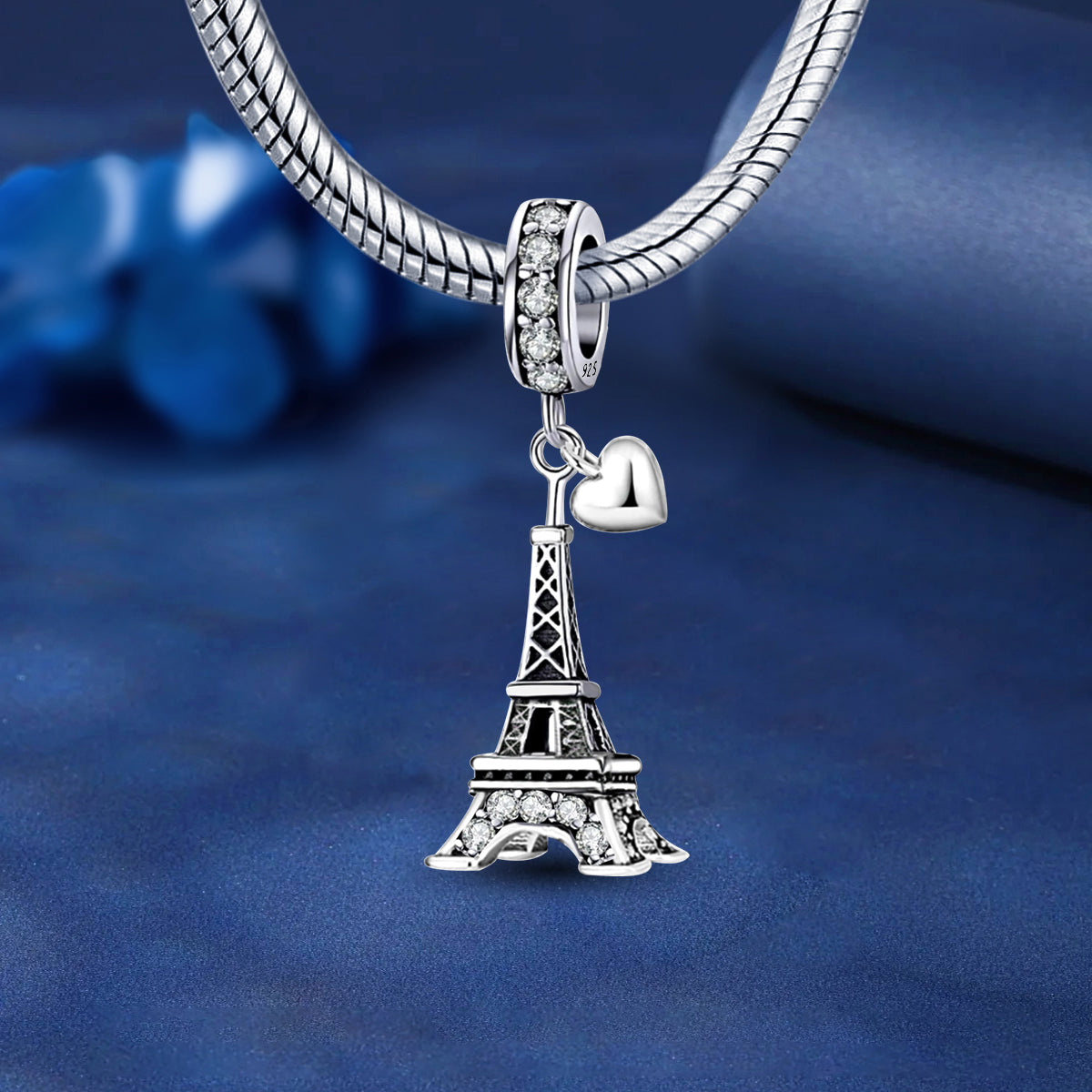 925 Sterling silver Eiffel Tower charm bead