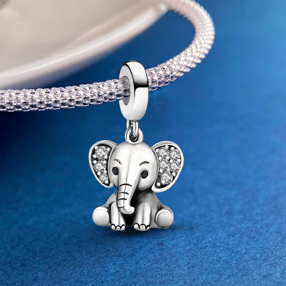 925 Sterling silver elephant charm bead