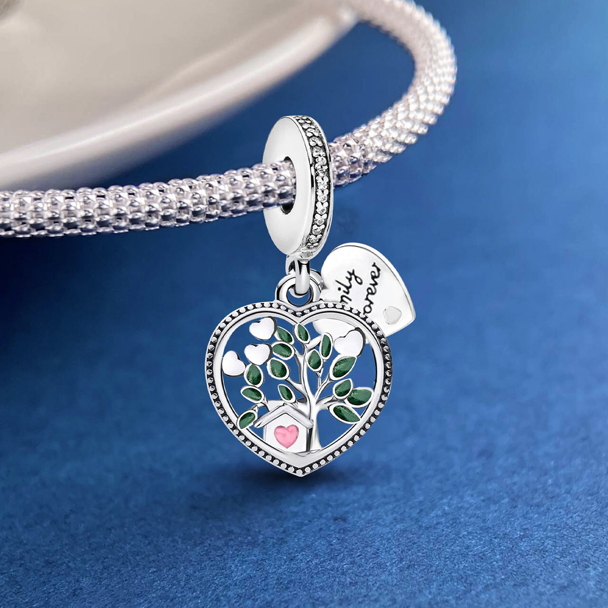 925 Sterling silver heart  charm bead