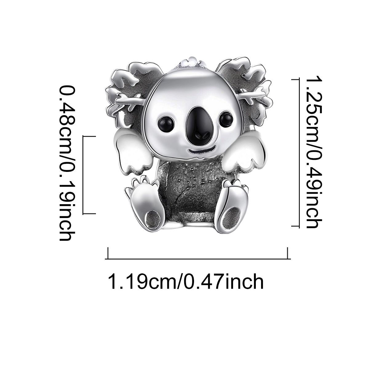 925 Sterling silver koala charm bead