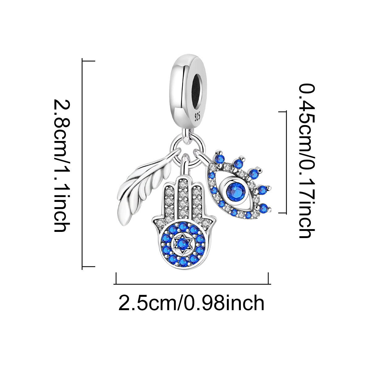 925 Sterling silver charm bead