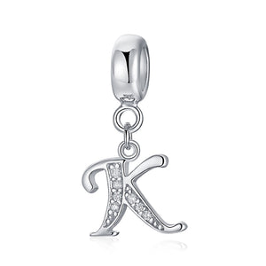 925 Sterling silver letter charm bead