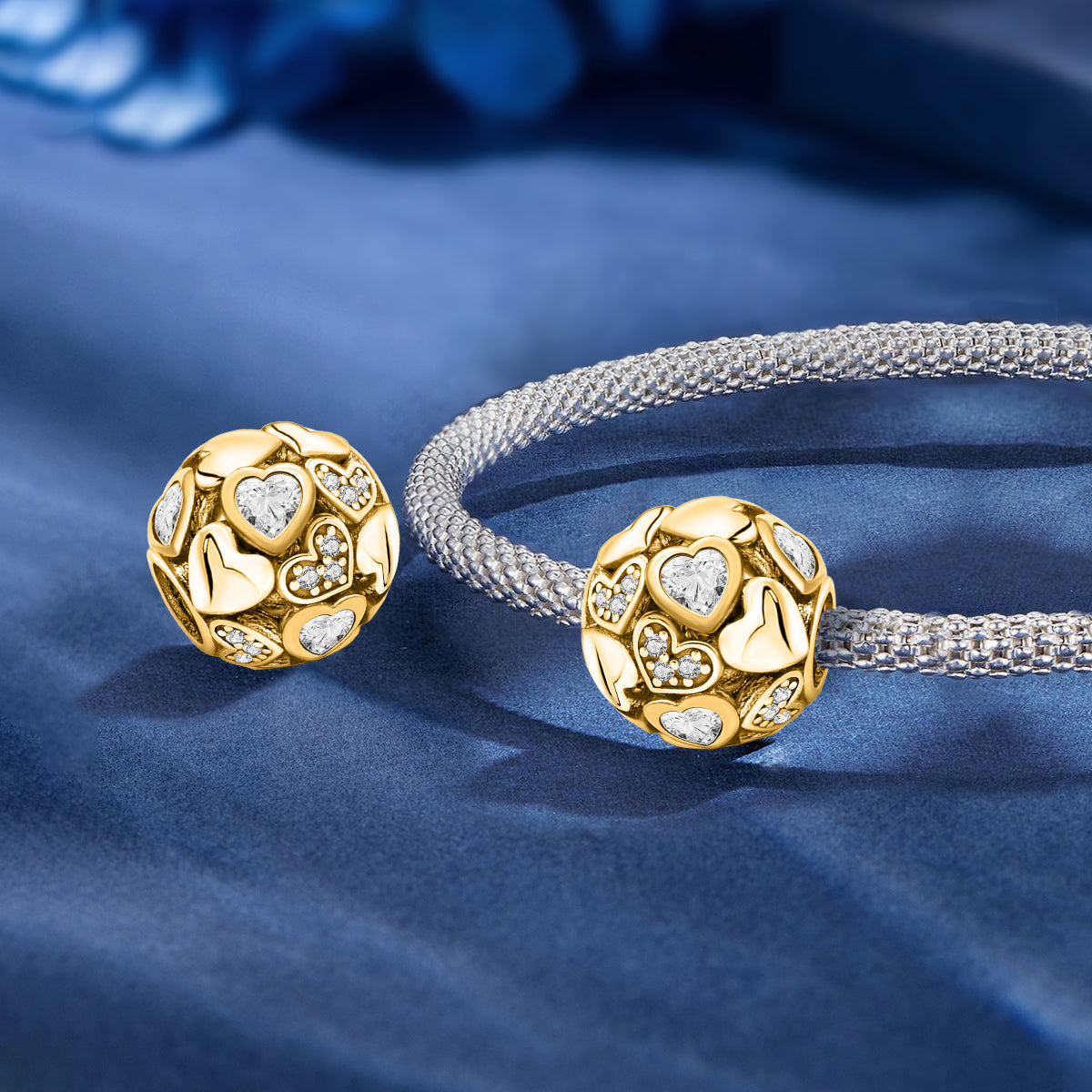 925 Sterling silver heart  charm bead