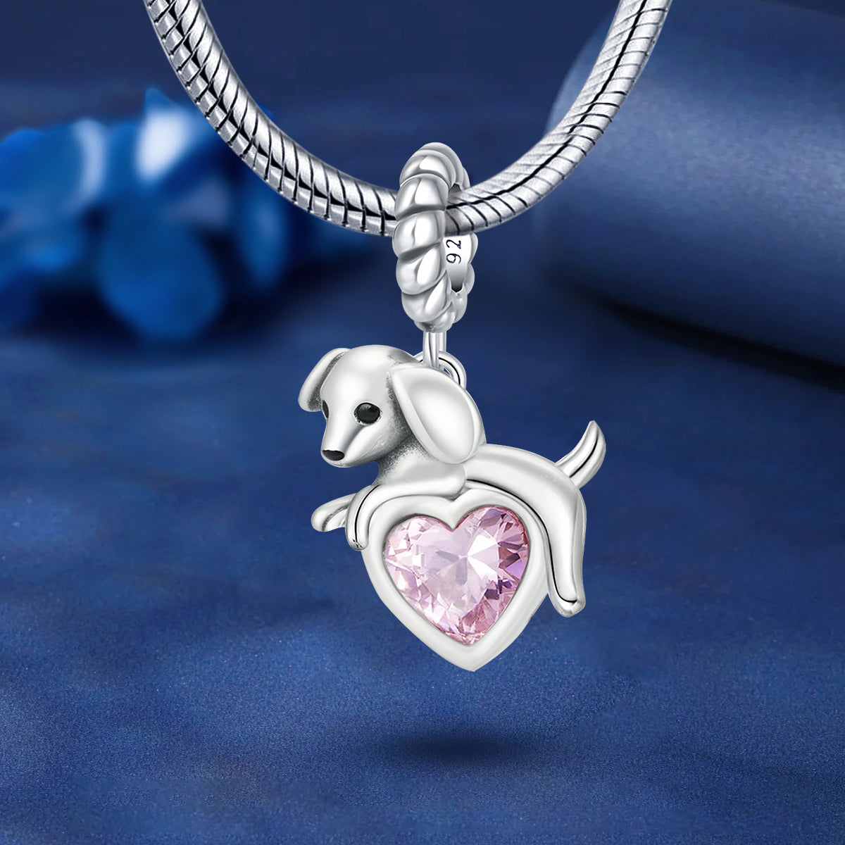 925 Sterling silver dog bead