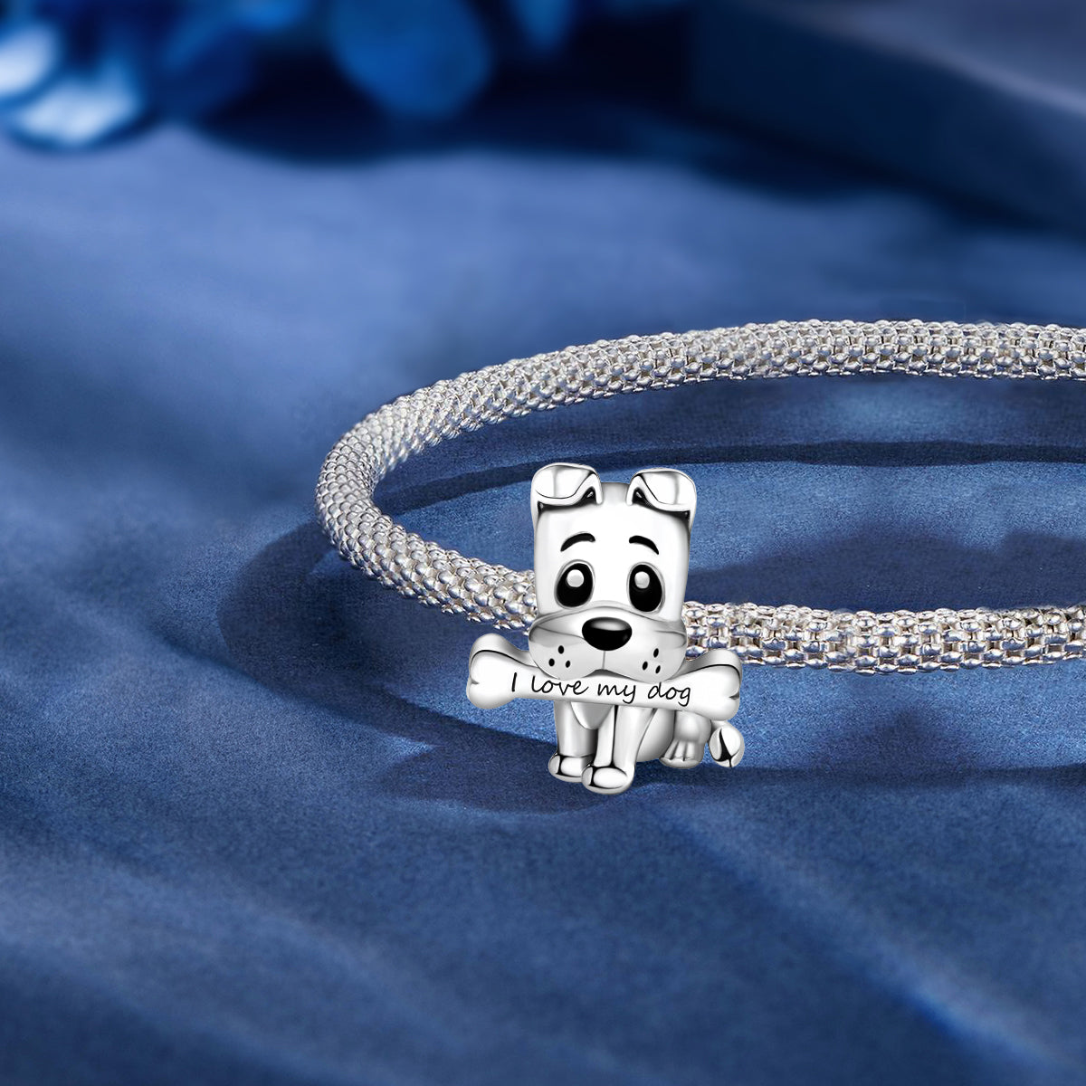 925 Sterling silver dog bead