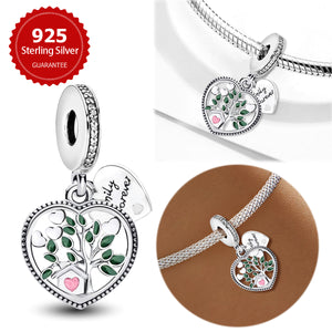 925 Sterling silver heart  charm bead