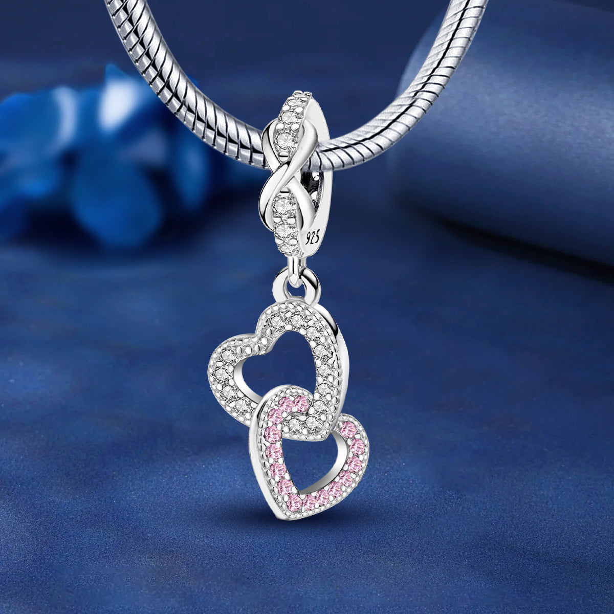 925 Sterling silver heart  charm bead