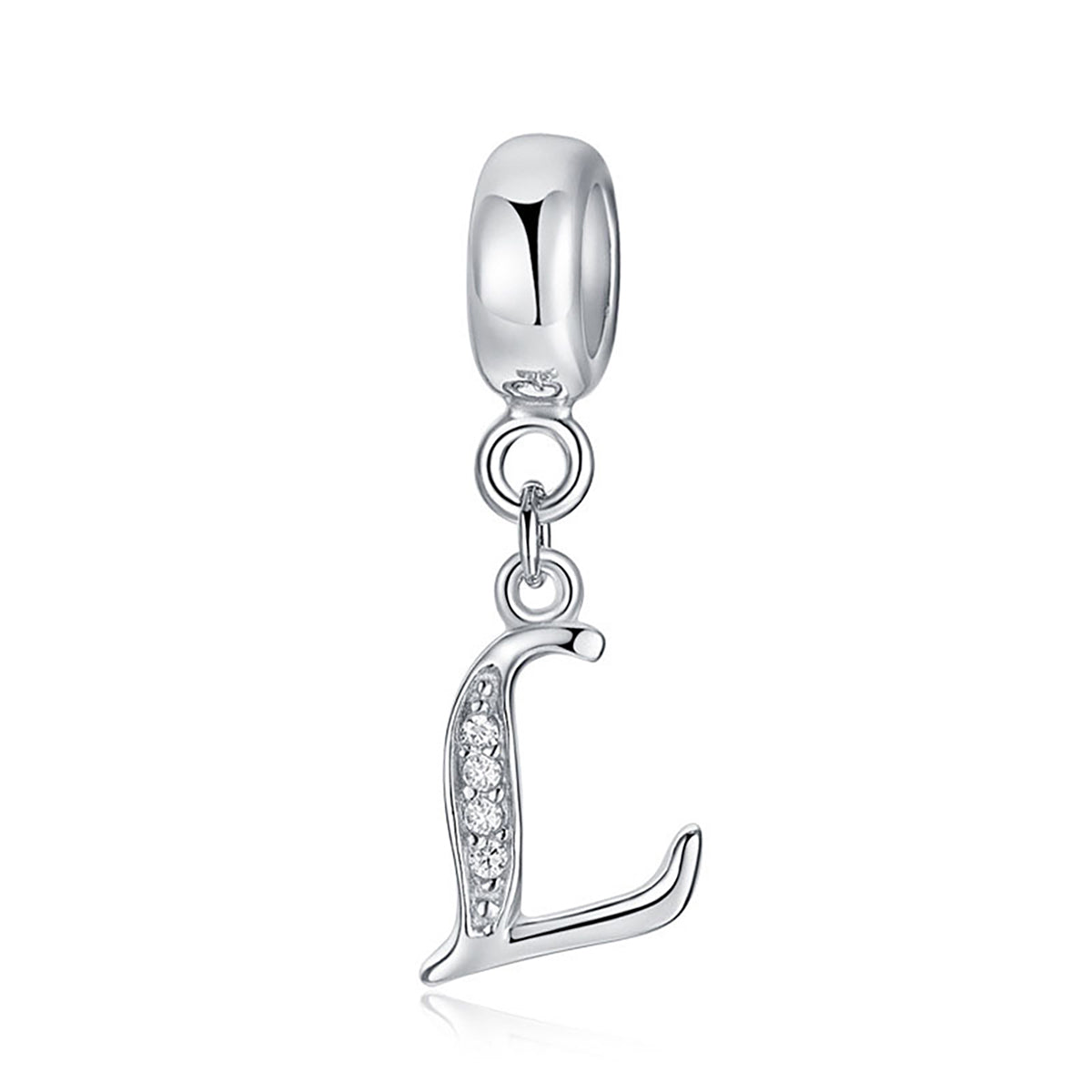 925 Sterling silver letter charm bead