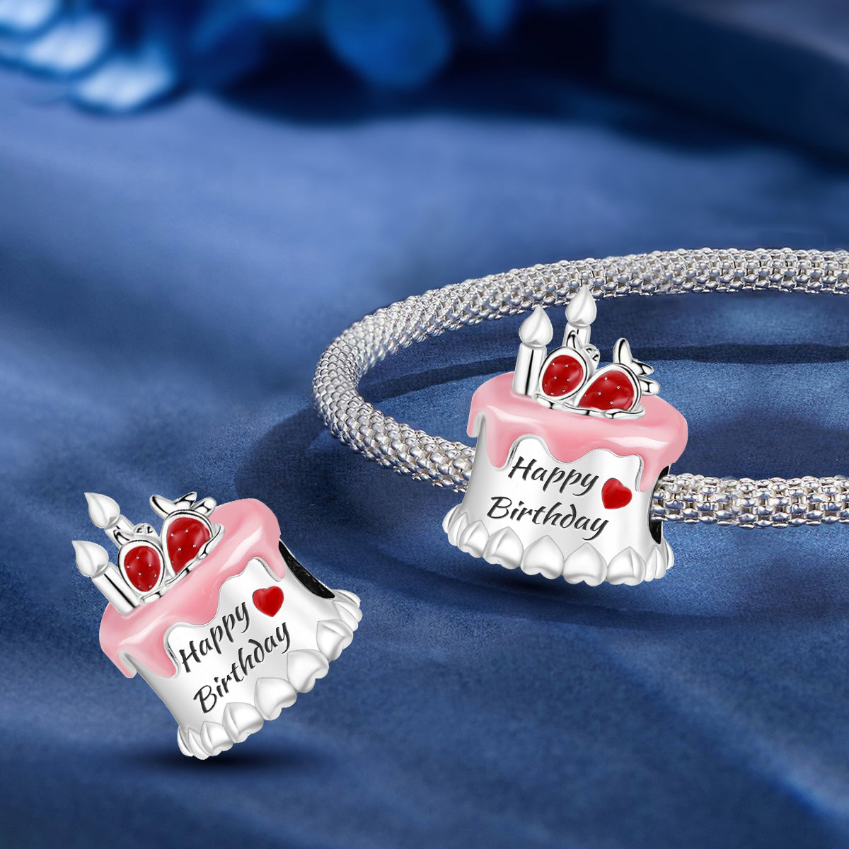 925 Sterling silver cake charm bead