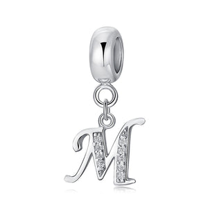 925 Sterling silver letter charm bead