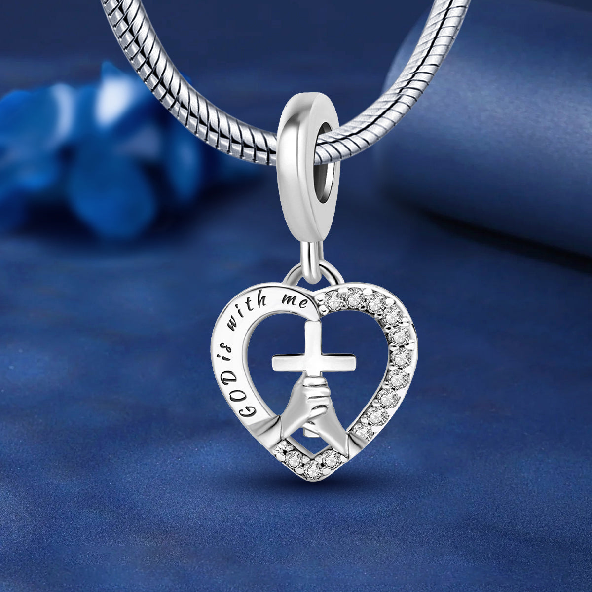 925 Sterling silver heart  charm bead