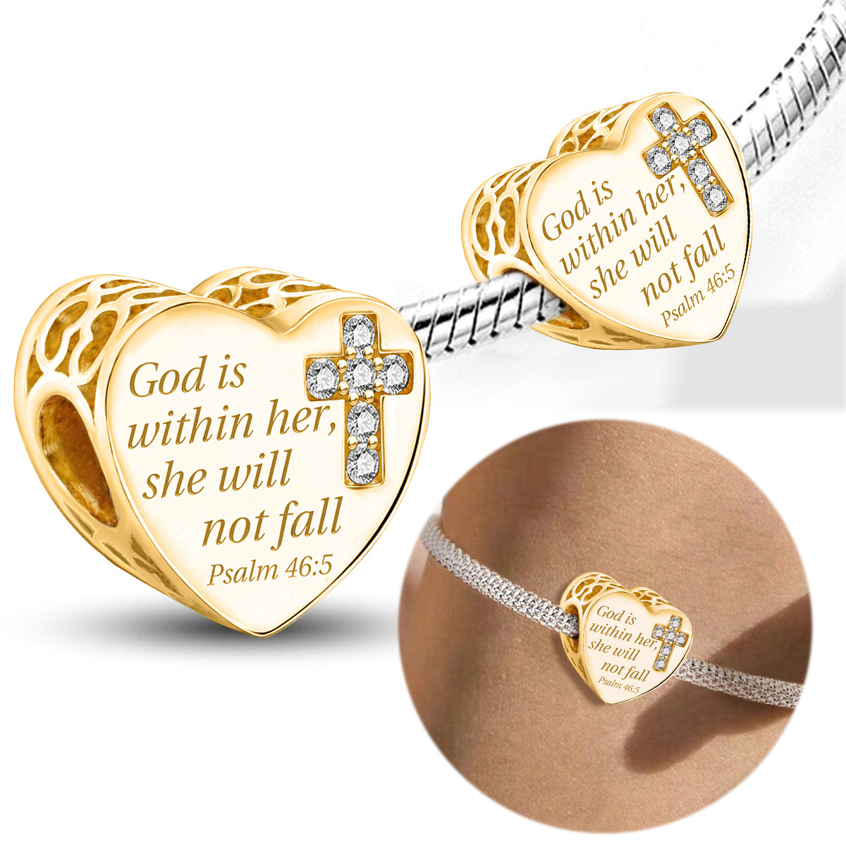 925 Sterling silver heart  charm bead