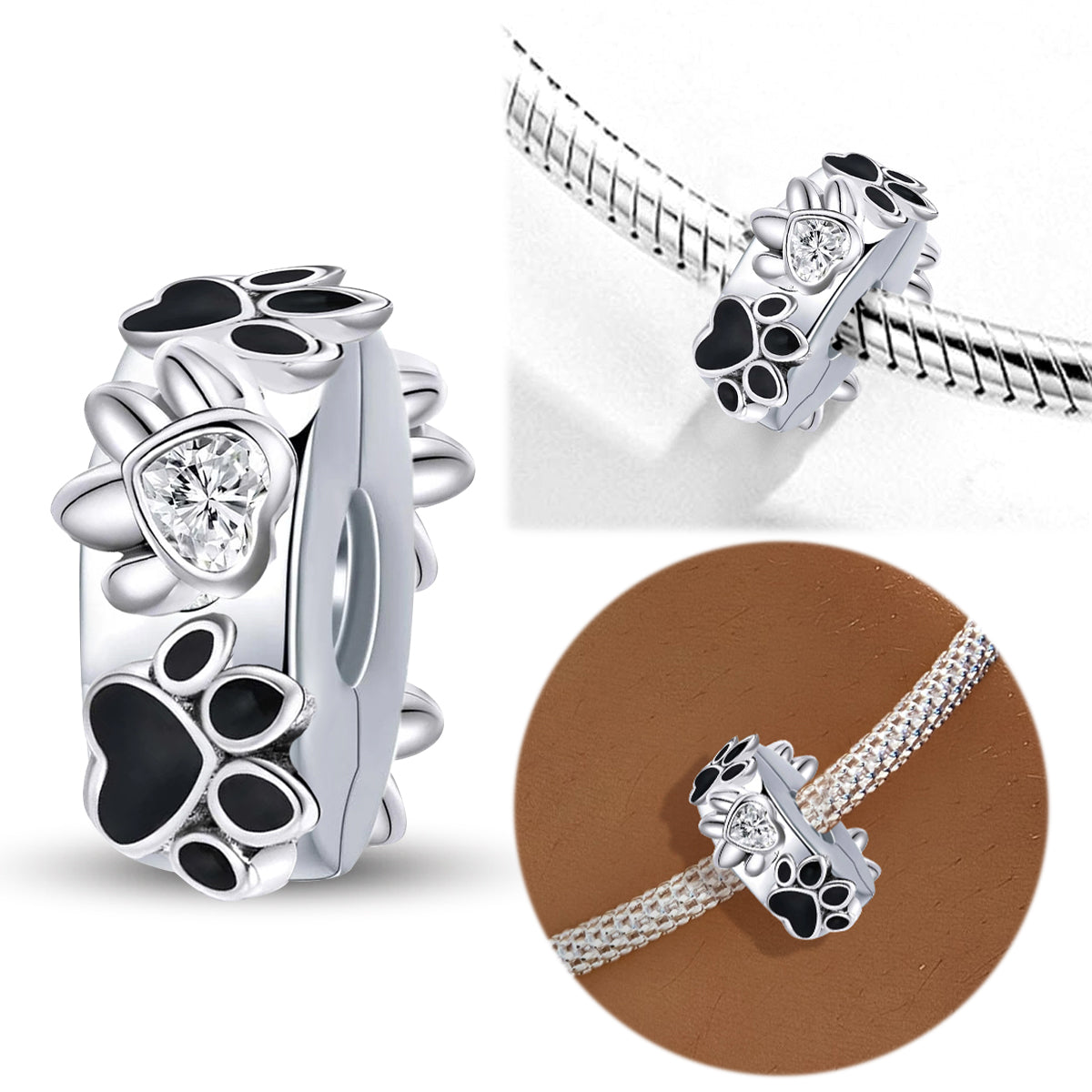925 Sterling silver rose charm bead